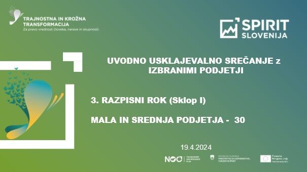 Nova, že tretja skupina 30 malih in srednje velikih podjetij na pot strateške, trajnostne in krožne transformacije poslovanja